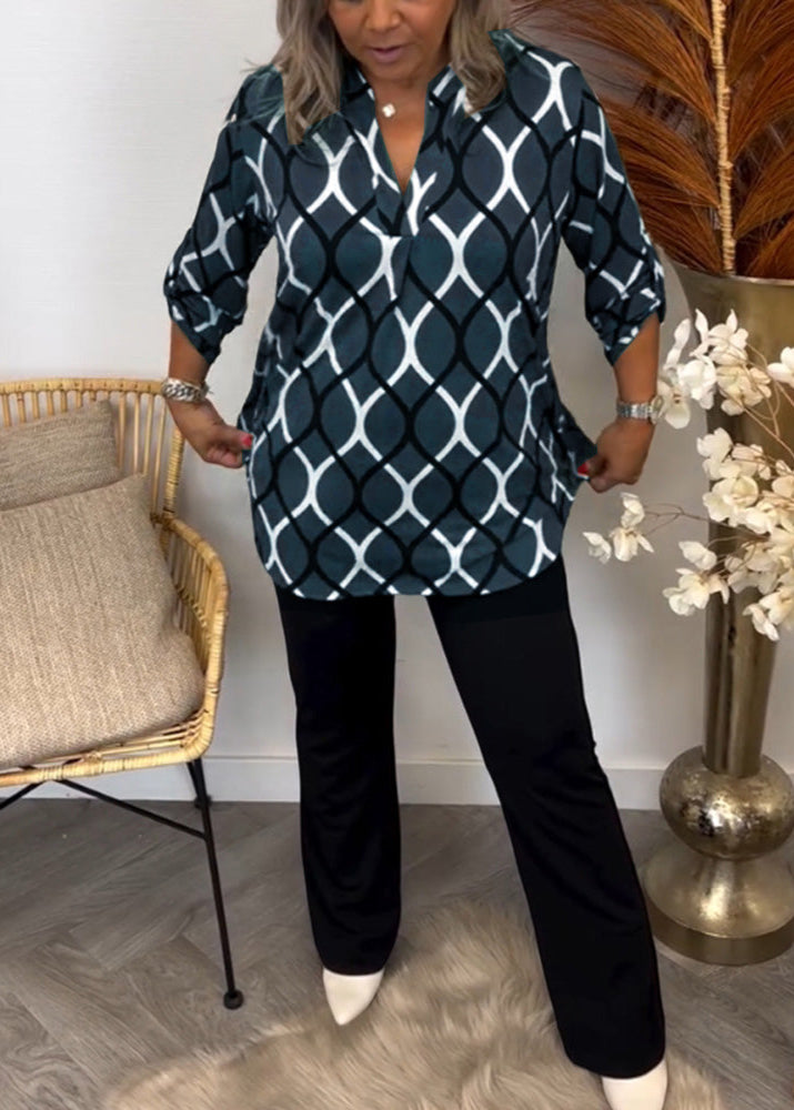 Colette - Casual Blouse with Elegant Pattern