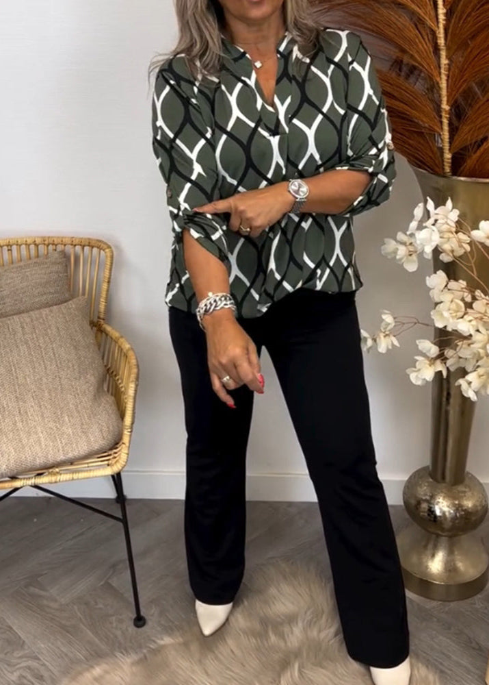 Colette - Casual Blouse with Elegant Pattern