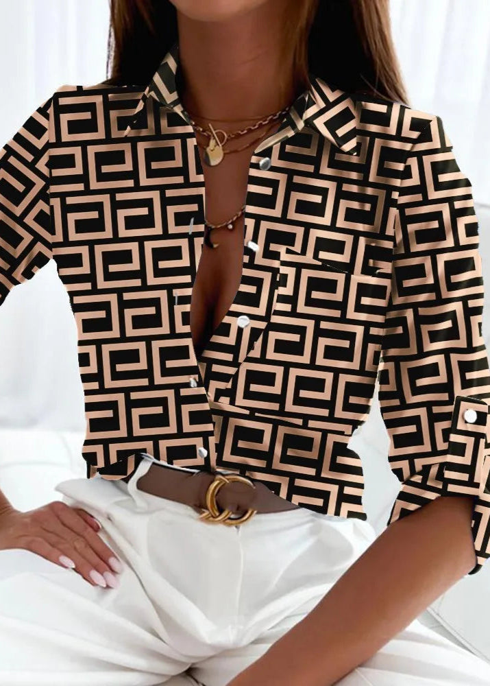 Laura - Elegant Blouse with Artistic Print