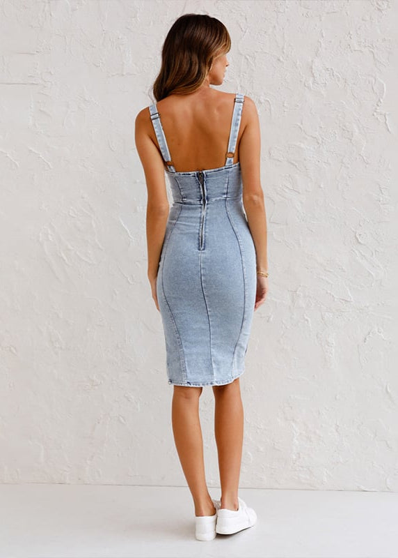 Jacky - Elegant Denim Dress