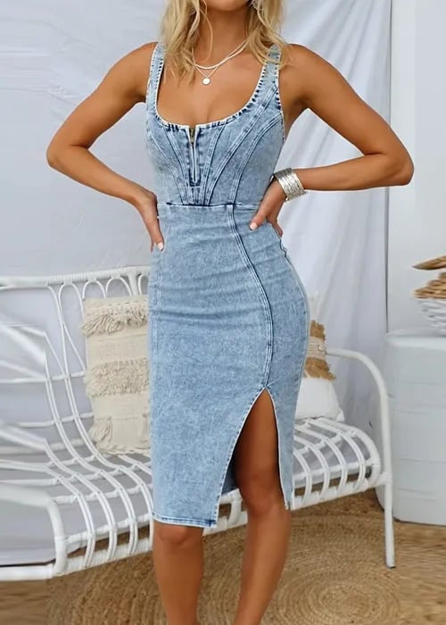 Jacky - Elegant Denim Dress