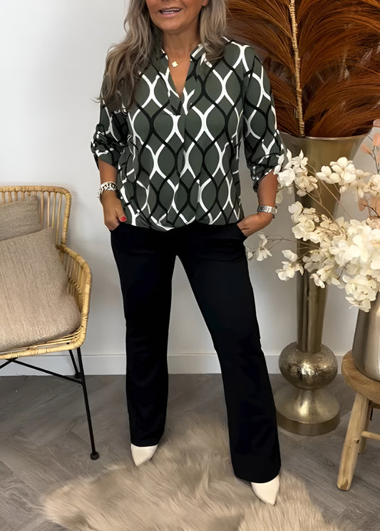 Colette - Casual Blouse with Elegant Pattern