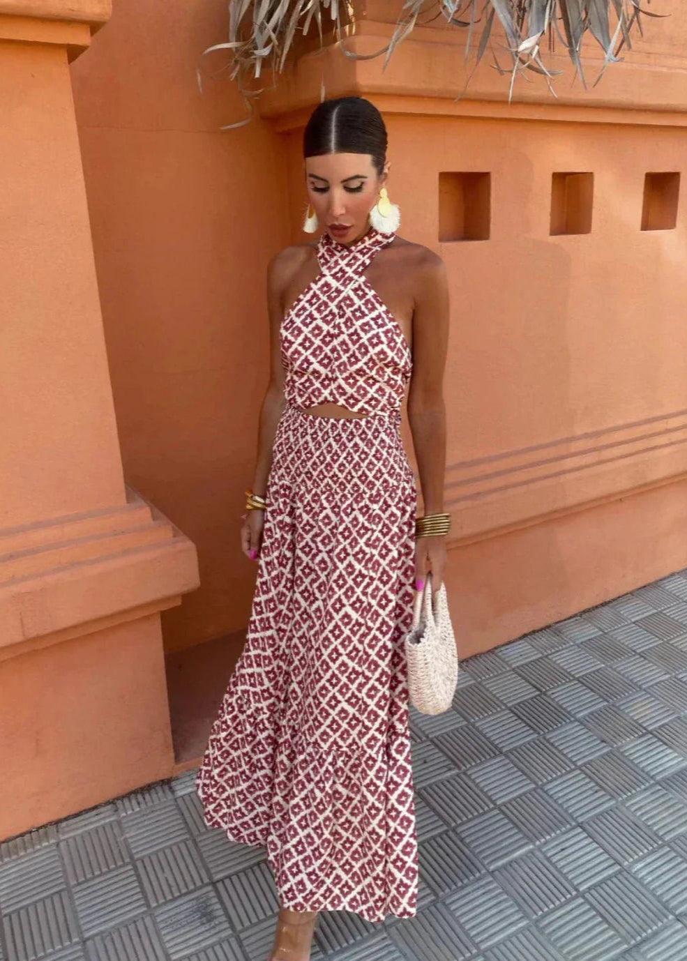 Noëlle - Chic Patterned Maxi Dress For Summer Style