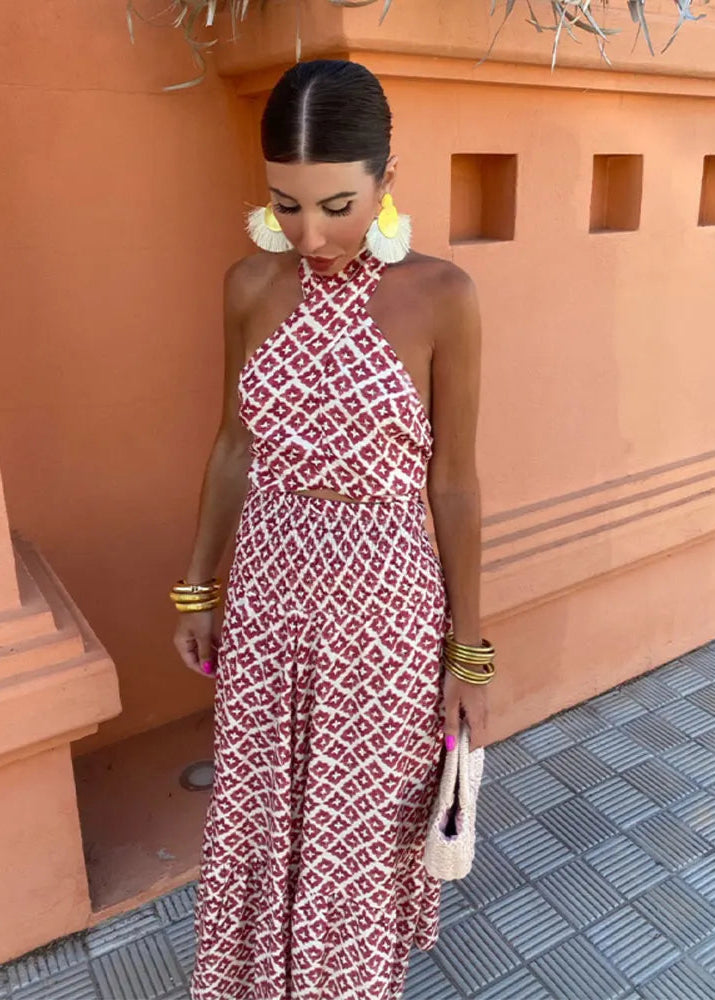 Noëlle - Chic Patterned Maxi Dress For Summer Style