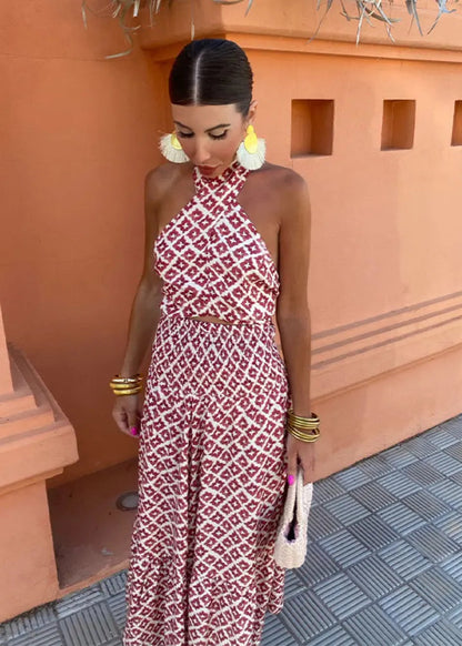 Noëlle - Chic Patterned Maxi Dress For Summer Style