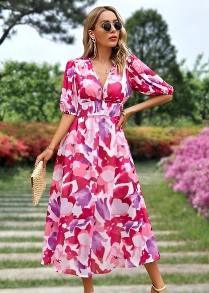 Lara - Flattering Floral Dress
