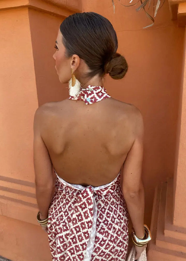 Noëlle - Chic Patterned Maxi Dress For Summer Style