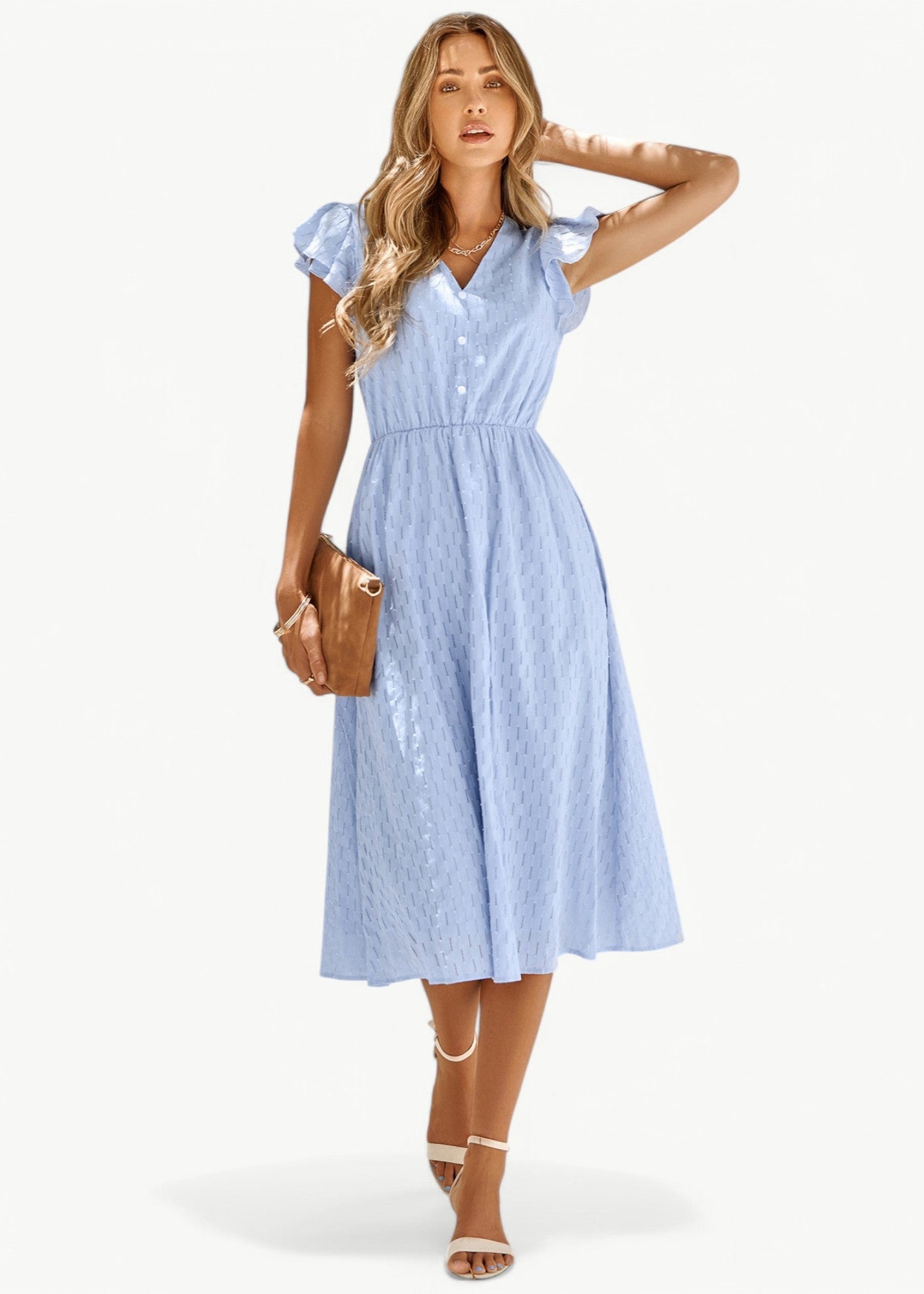 Violet - V-neck dress with ruffles
