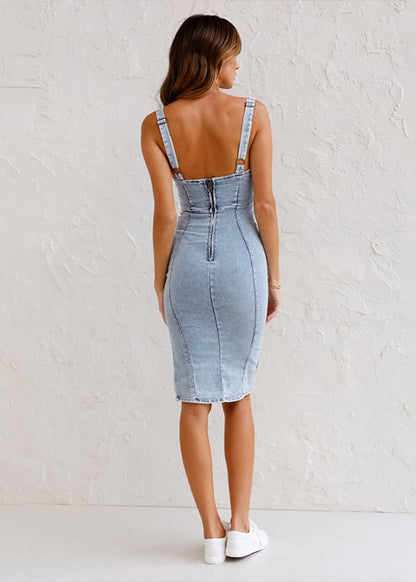 Jacky - Elegant Denim Dress